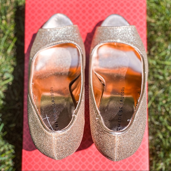 Chinese Laundry Glitter Blush Peep Toe (6) - Picture 5 of 8